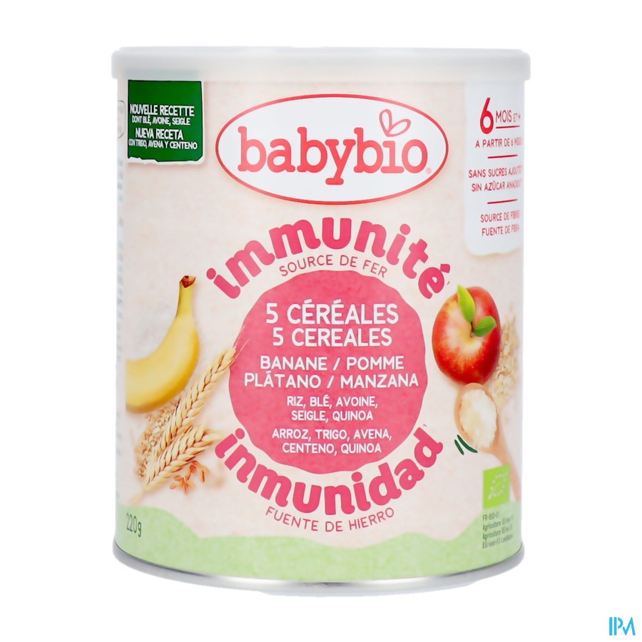 Babybio Granen 2 Vruchten 220g