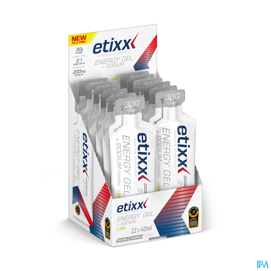 Etixx Energy Gel + Sodium Lime 12x40ml