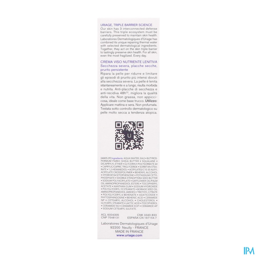 Uriage Xemose Gezichtscreme Nf Tube 40ml