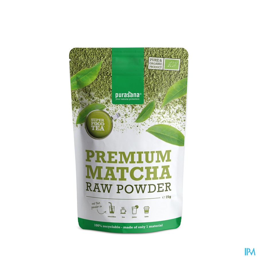 Purasana Vegan Pdr Matcha 75g Be-bio-02