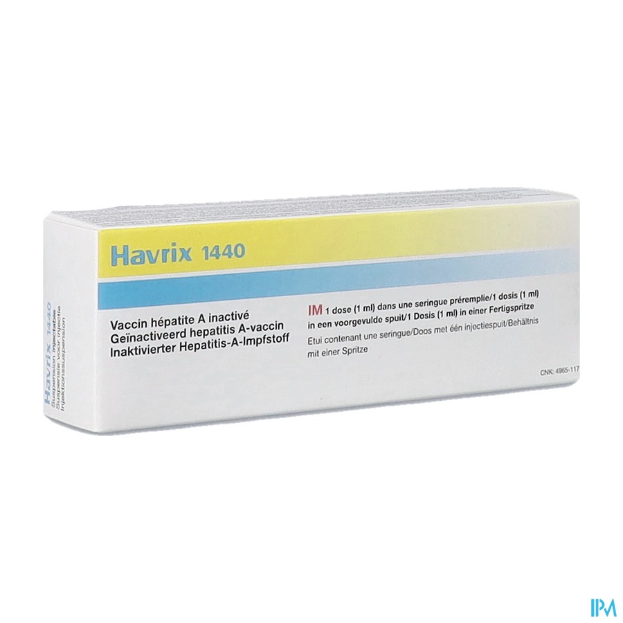 Havrix 1440 Pi Pharma Susp Inj Fl 1ml Pip