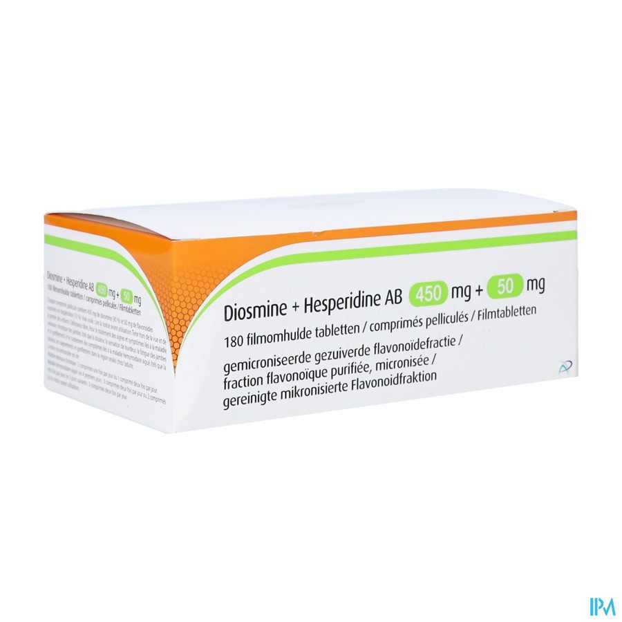 Diosmine+hesperidine Ab 450mg+50mg Filmomh Tabl180