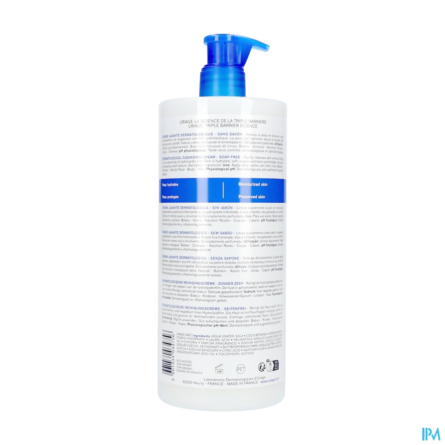 Uriage Dermo-phy Dermatologis. Reinigingscreme 1l