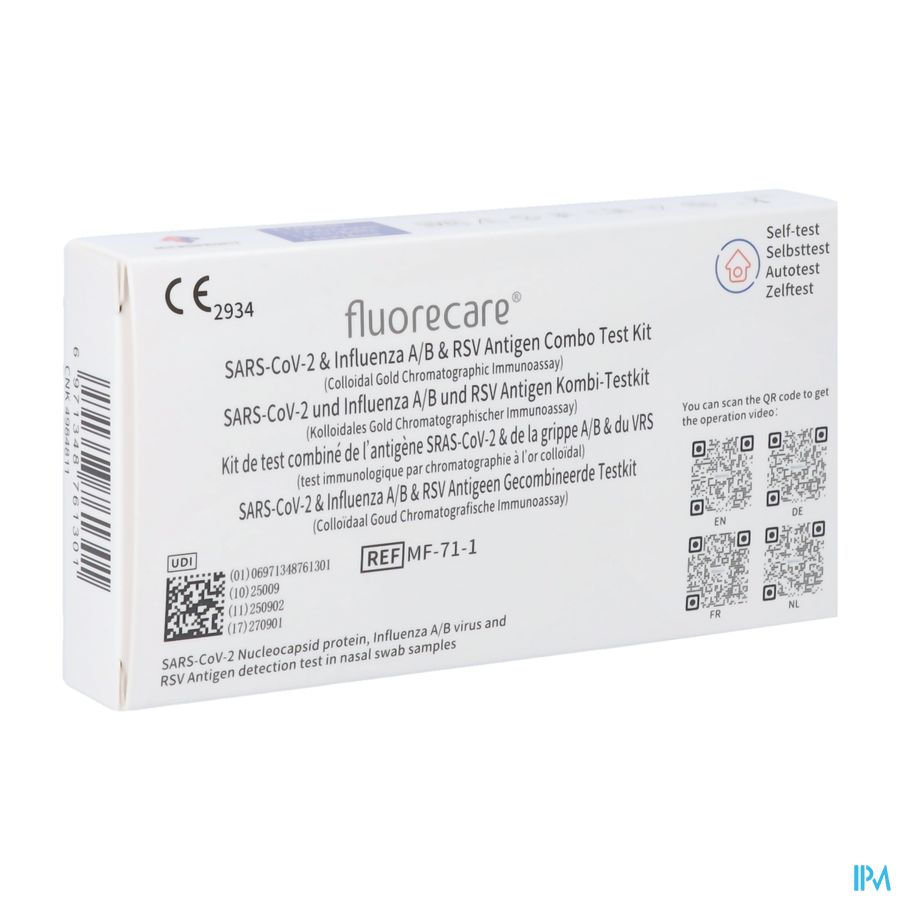 Fluorec.kit Test Comb.a/geen Sars-cov2&inf.a/b&rsv