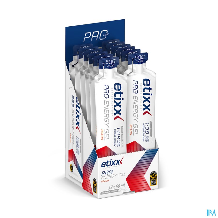 Etixx Double Carb Energy Gel Proline Peach 12x60ml Etixx Double Carb Energy Gel Proline Peach 12x60ml