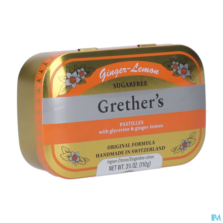 Grether's Suikervrij Pastilles Gember-citroen 110g Grether's Suikervrij Pastilles Gember-citroen 110g