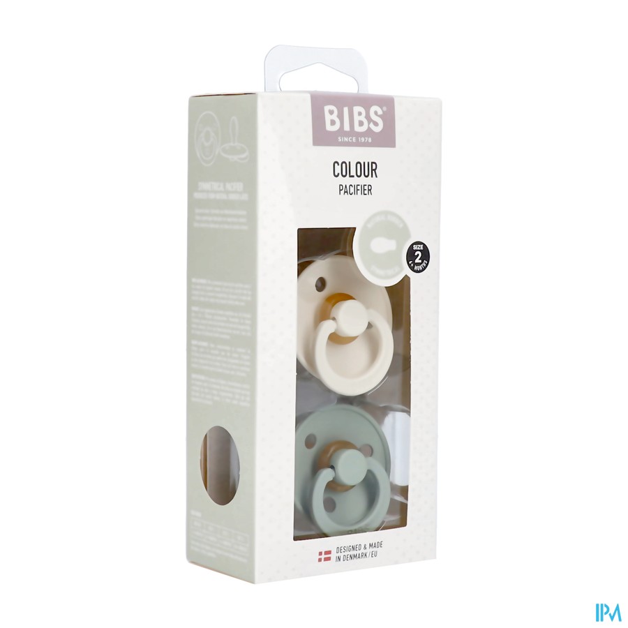 Bibs 2 Fopspeen Symmetric Duo Sage/ivory