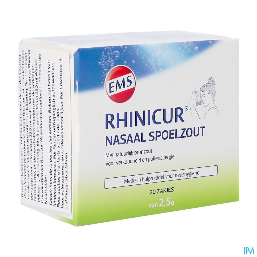 Rhinicur Nasaal Spoelzout Zakje 20x2,5g Rhinicur Nasaal Spoelzout Zakje 20x2,5g