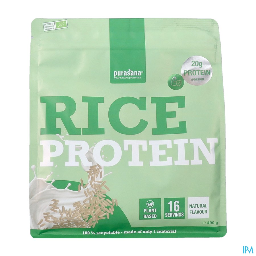 Purasana Vegan Rijst Protein 80% Naturel Bio 400g