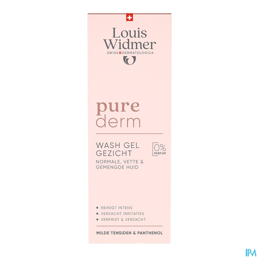 Widmer Purederm Wash Gel Gezicht Zonder Parfum 125ml
