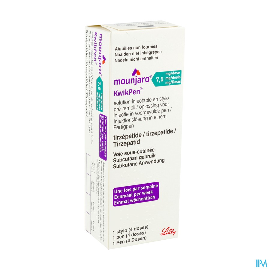 Mounjaro 7,5mg Kwikpen Opl Inj Voorgev.pen 0,6ml