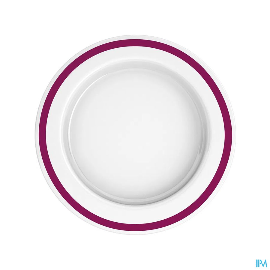 Adhome Asymmetrisch Bord San 27cm Wit Cassis Rand