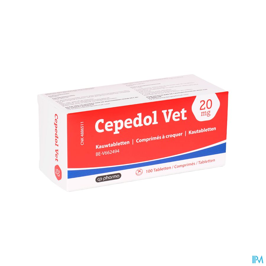 Cepedol Vet 20mg Honden Kauwtabletten 100 Cepedol Vet 20mg Honden Kauwtabletten 100