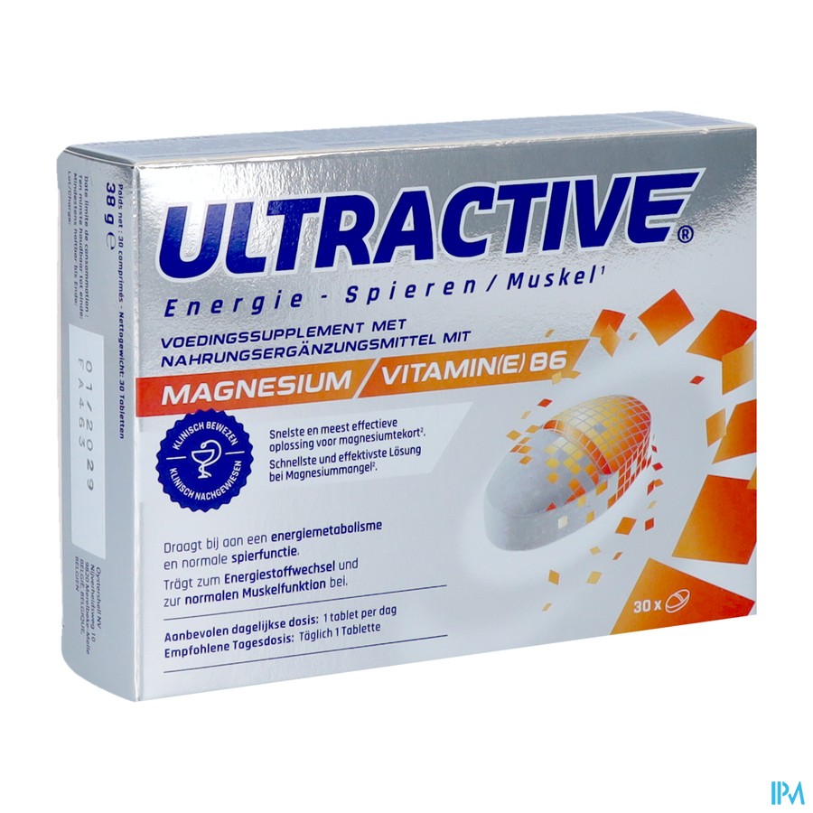 Ultractive Magnesium 630mg Comp 30