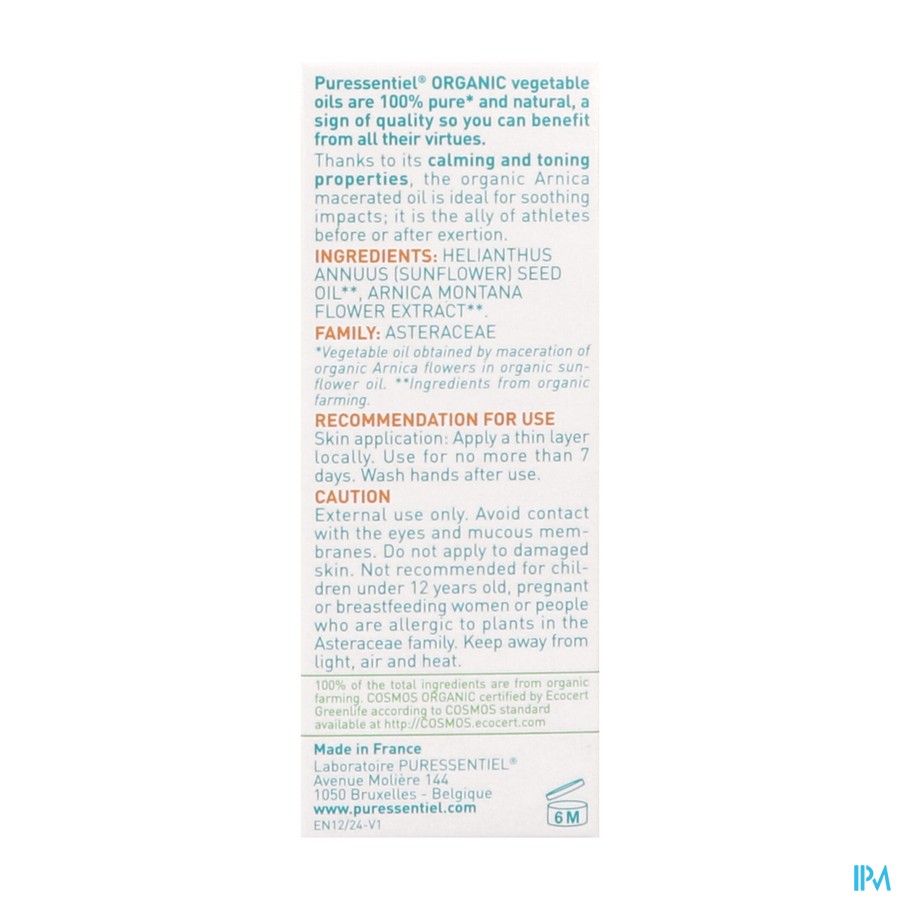 Puressentiel Plant. Olie Bio Arnica 50ml