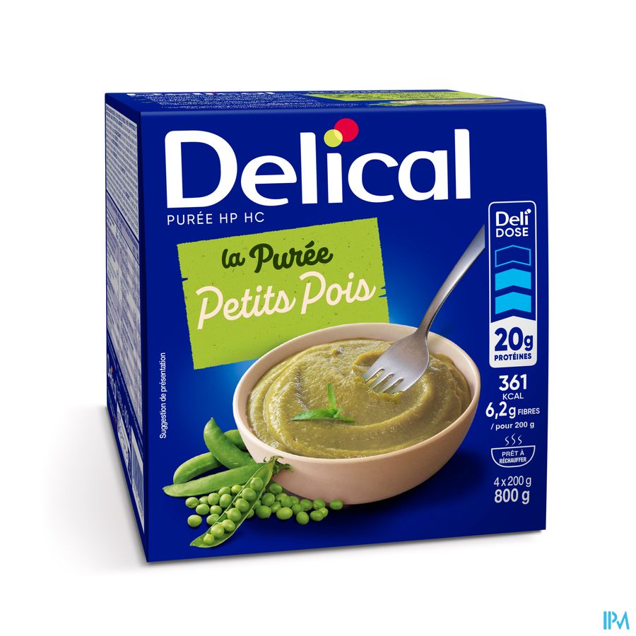 Delical Puree Hphc Doperwten 4x200g