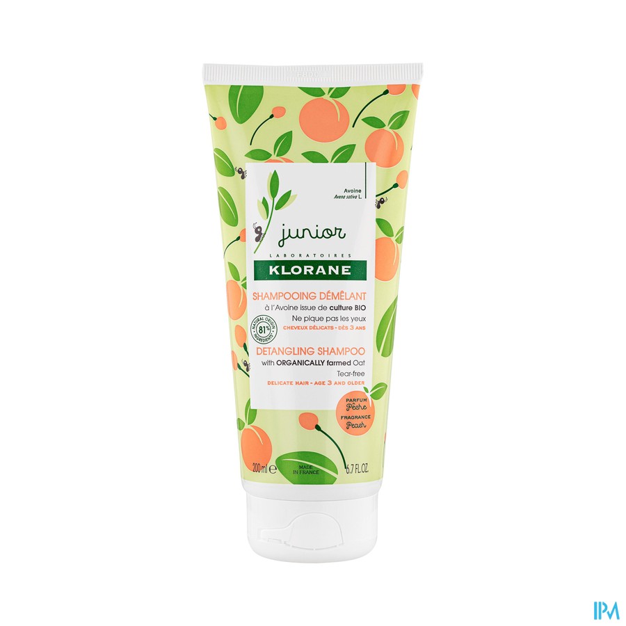 Klorane Petit Junior Sh Perzik Ontwar. 200ml Nf
