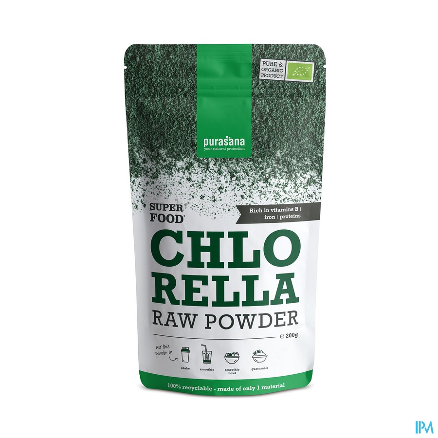 Purasana Vegan Chlorella Pdr 200g Be-bio-02