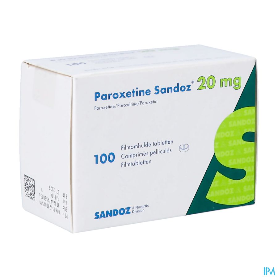 Paroxetine 20mg Sandoz Filmomh Tabl 100 X 20mg