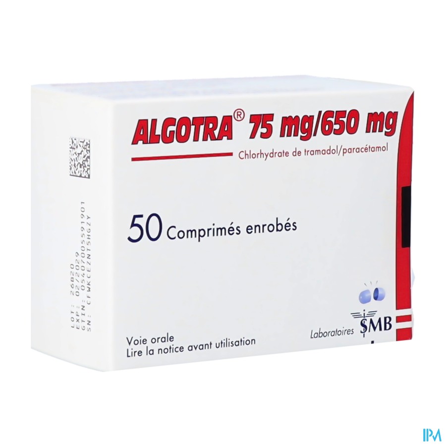 Algotra 650mg/75mg Comp Enrobes 50