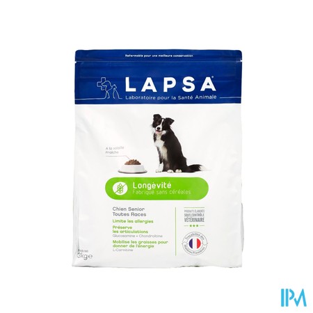 Lapsa Onderh.hond Senior Lang.gezond.z/granen 3kg