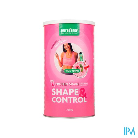 Purasana Vegan Shape&control Prot.shake Aardb.350g