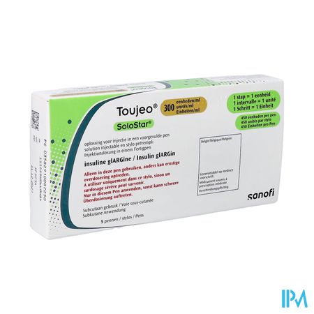 Toujeo Solostar 300e/ml Opl Inj Voorgevulde Pen 5