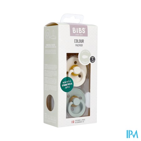 Bibs 1 Fopspeen Symmetric Duo Sage/ivory