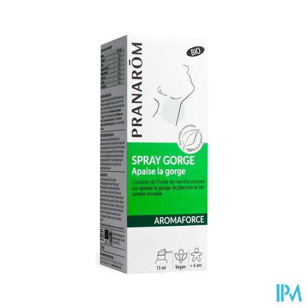 Pranarom Aromaforce Bio Spray Gorge Apaisant 15ml