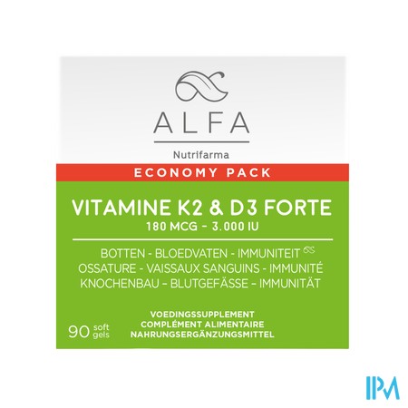 ALFA Vitamine K2 & D3 Forte Softcaps 90