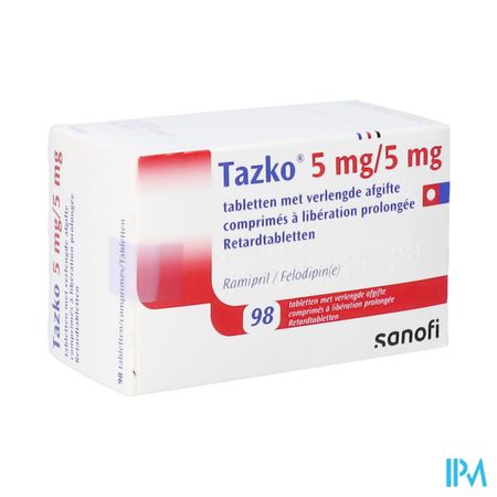 Tazko 5,0/5,0mg Verleng Werking Comp 98 X 5