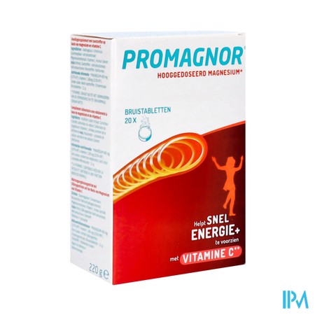 Promagnor Magnesium 400mg + 180mg Vitamine C (20 bruistabletten)