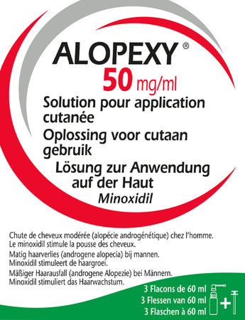 Alopexy 50mg/ml Opl Cutaan Gebruik Fl 3x60ml