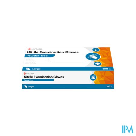 Livsane Nitrile Handschoenen N/st Pdr/vr 100l