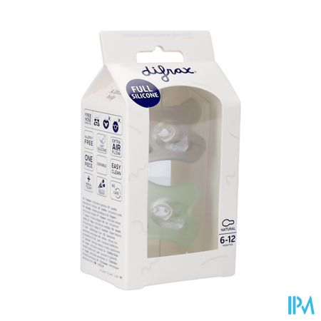 Difrax Sucette Natural Silicone 6-12m Stone/sage