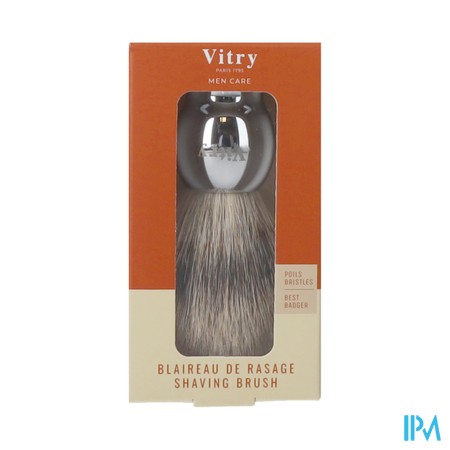 Vitry Man Best Badger Scheerkwast + Houder Metaal