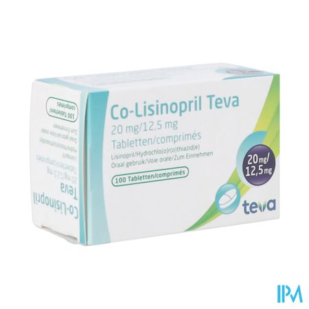 Co Lisinopril Teva Comp 100 X 20/12.5mg