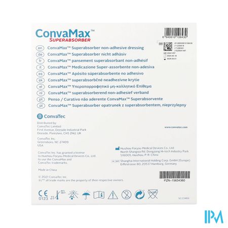 Convamax Superabsorber N/adhesif 15cmx15cm 10