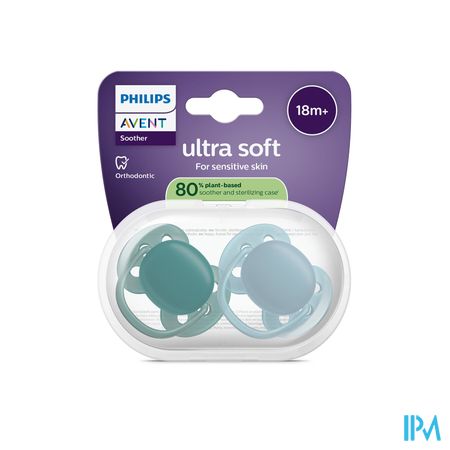 Philips Avent Fopspeen +18m Soft Blauw/groen 2