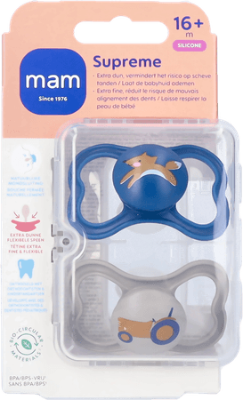 Mam Supreme Fopspeen Silicone Pure 16m+ Blue 2