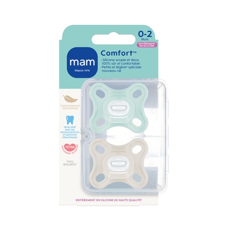 SUCET MAM COMFORT SILIC BLEU +0M 2