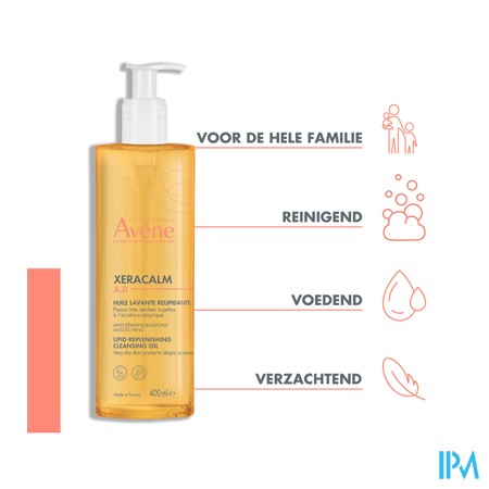 Avene Xeracalm Ad Wasolie Relipiderend 400ml Nf