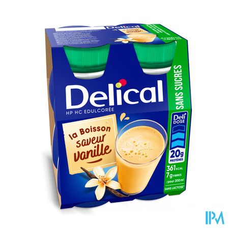 Delical Boisson Lactee S/sucre Vanille 4x200ml