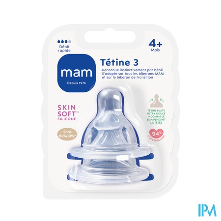 TETINE MAM SILK DEBIT 3 SILIC X2