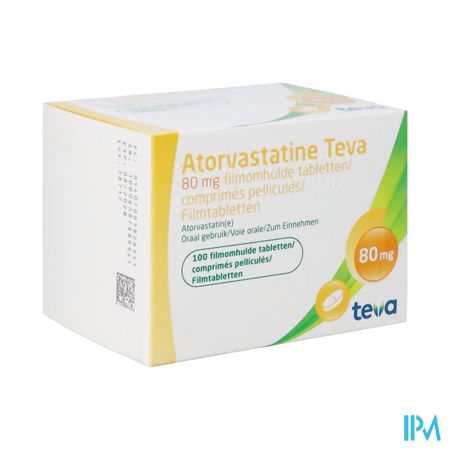Atorvastatine Teva 80mg Filmomh Tabl100 Blister Nf