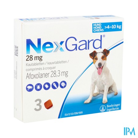 Nexgard 28mg M 4-10kg Kauwtabl 3