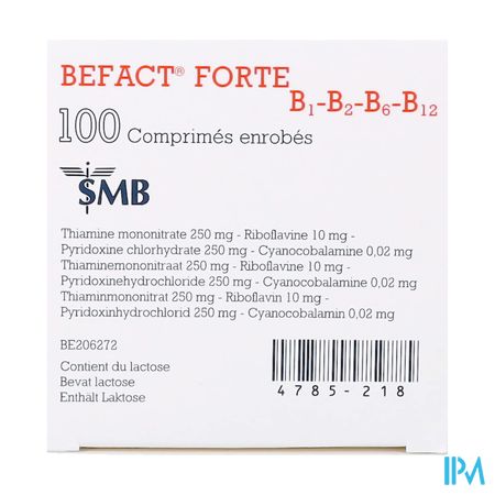 Befact Forte B1-b2-b6-b12 Omhulde Tabl 100