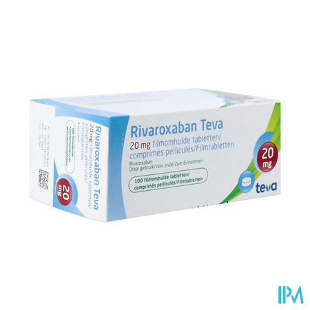 Rivaroxaban Teva 20mg Comp Pell 100