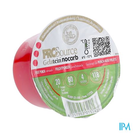 Prosource Gelatein Nc Fruitpunch 20g Eiwit 118ml