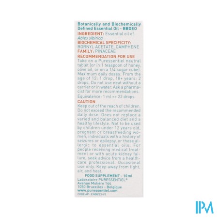 Puressentiel Eo Siberische Spar Bio 10ml